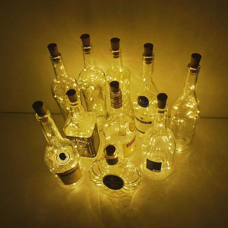 20 LED Bottle Cork String Lights Wine Bottle Fairy Mini Copper Wire, Battery Operated Starry lights for DIY Christmas Wedding Pa