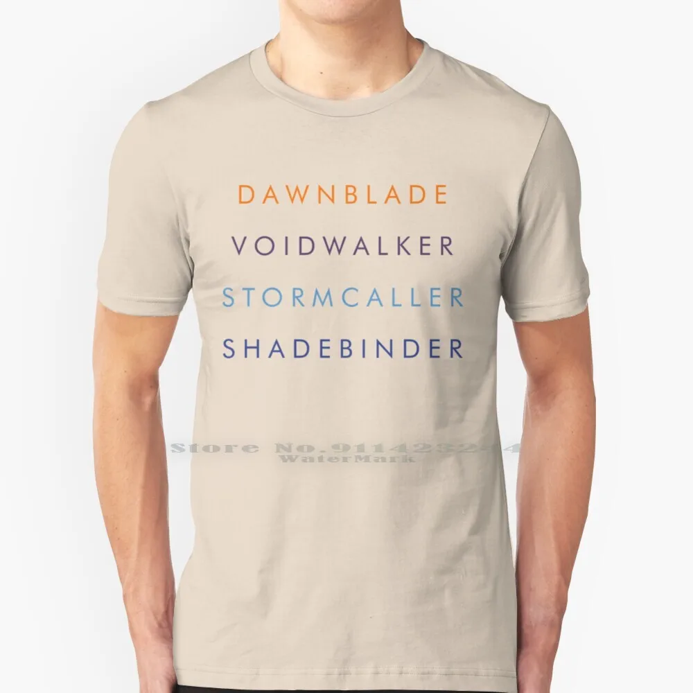 Warlocks T Shirt 100% Puro Cotone Destiny 2 Warlock Destiny Dawnblade Voidwalker Stormcaller Shadebinder Tendenza Creativa
