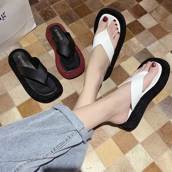 

Shoes Women Slippers Casual Platform Lady Rubber Flip Flops Pantofle Med Slides Soft Luxury Flat Girl Hawaiian 2020 Basic