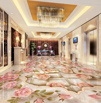 

[Self-Adhesive] 3D Floor Tile Flower 656569 Floor Wallpaper Mural Wall Print Decal Wall Murals
