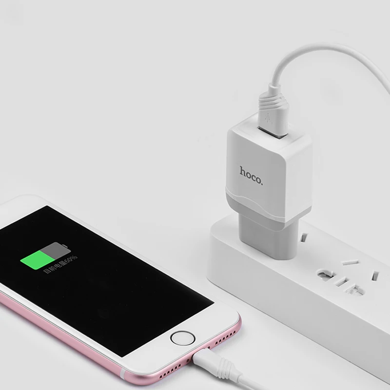 HOCO C22A 20 шт./лот 5 в 2.1A USB зарядное устройство для iPhone 11 Xs Max ЕС вилка настенное зарядное устройство адаптер для samsung Xiaomi huawei