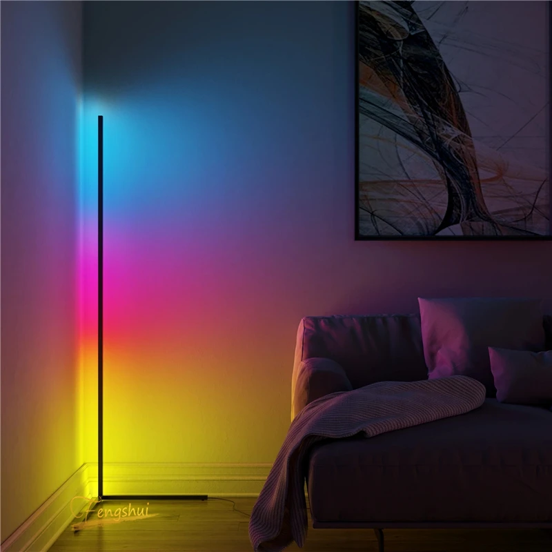 Modern RGB Floor Lamps Floor Lights Interior Atmosphere Lamp Colourful Bedroom Living Room Decoration Lighting Standing Lamp