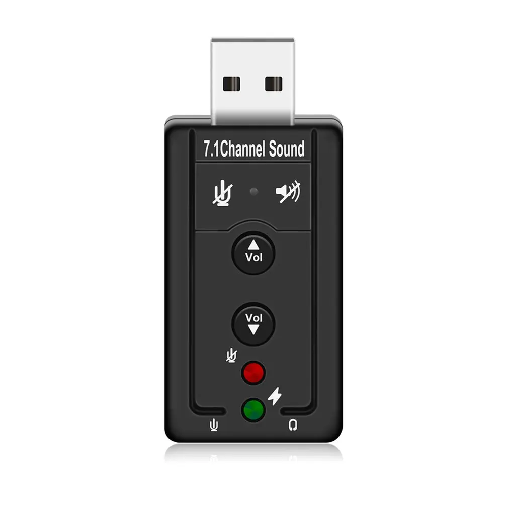 USB концентраторы 2 0 внешняя звуковая карта 7.1CH аудио мини адаптер кнопка
