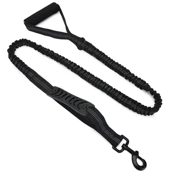 

Soft Double handle Large Dog Leash Explosion-proof pet Lead Reflective Traction rope Elastic buffer 2 Handle big Dog Leashes