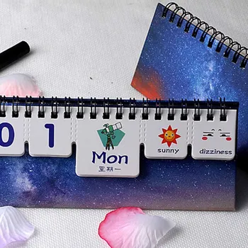 

2021 Cute Animal Starry Sky Desk Calendar Tearable Perpetual Calendar Daily Table Planner Japanese Fish Banner Butterfly