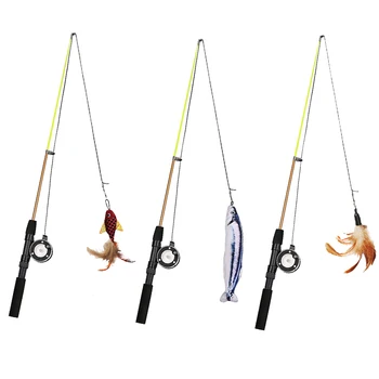 

Telescopic Funny Cat Kitten Stick Feather Fish Teaser Wand Wire Play Toy