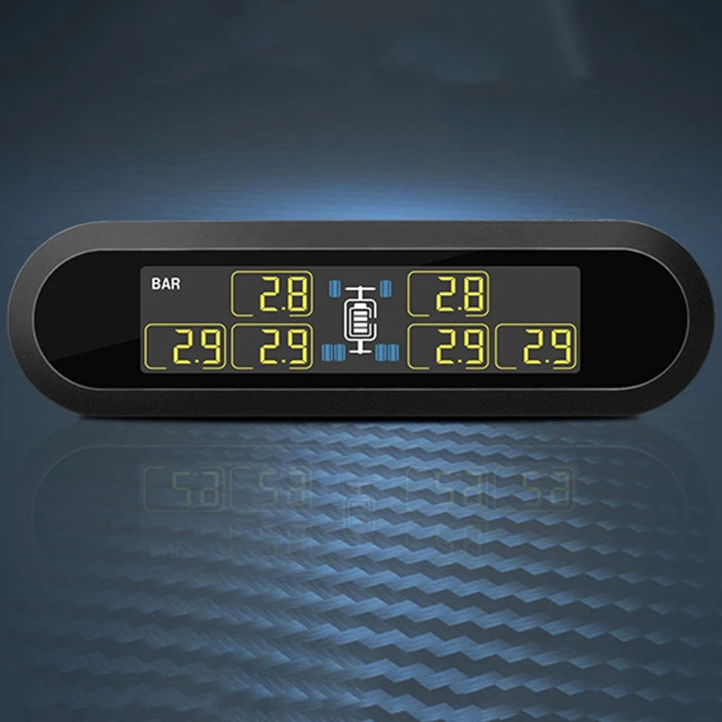 Автомобильная система контроля давления в шинах TPMS, супер ЖК-дисплей, универсальная для 6 колес, автобусный фургон с 6 датчиками с импортными ЧИПАМИ T650