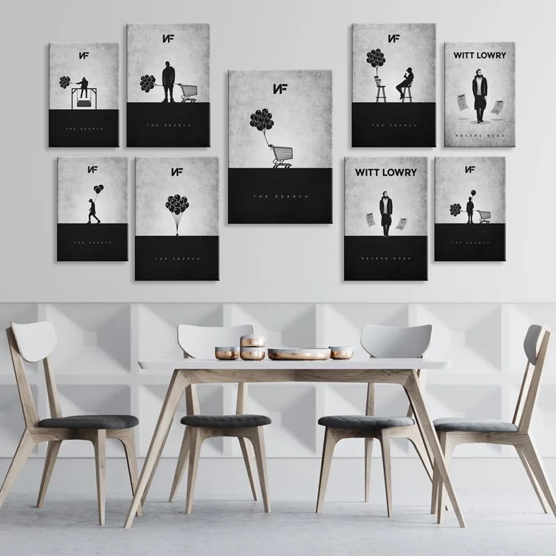 

NF and His Shopping Cart Picture Home Decor Nordic Canvas Painting Wall Art Hand Posters and Print for Living Room