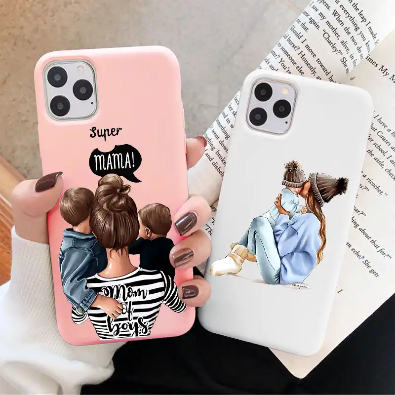 Candy Phone Case For Iphone 12 Se Super Dad Mom Baby Girl Fashion Family Coque For Iphone 11 Pro Max X Xs Max Xr 6 7 8 Plus Phone Case Covers Aliexpress