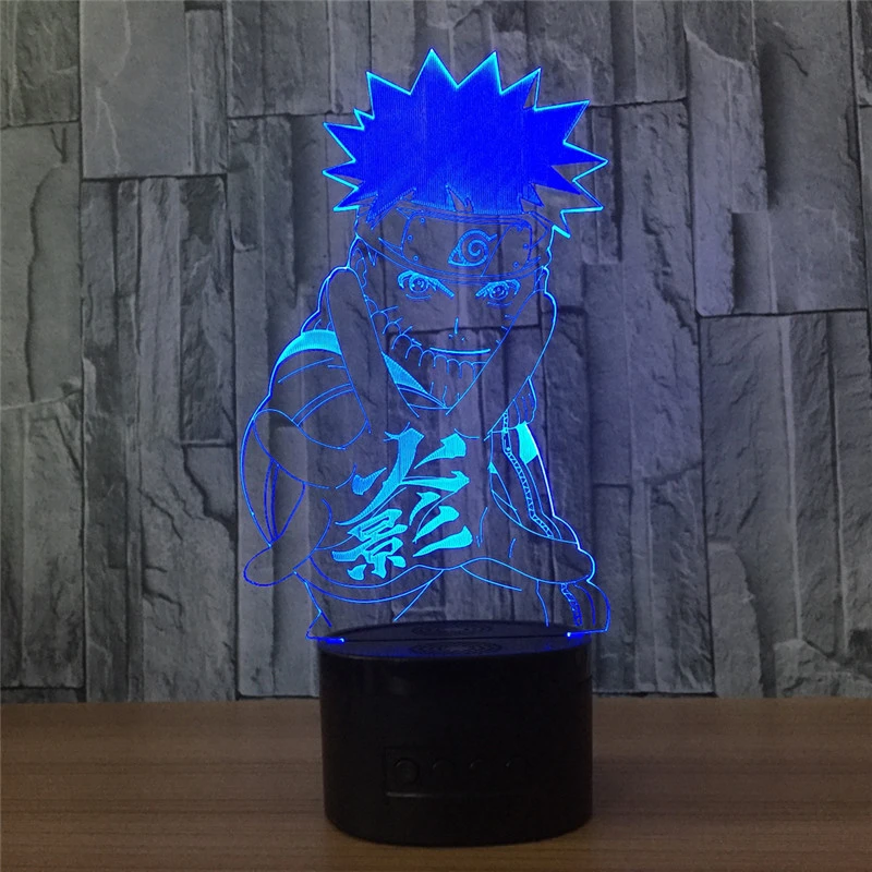 Naruto Action Figure Model 3D LED Night Light 7 Colors Touch Optical Illusion Table Lamp Home Decoration Gift