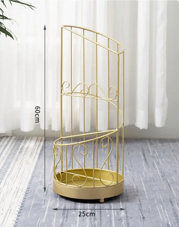 Modern Gold Metal Umbrella Stand Holder For Home Hotel paraguero hogar Bumbershoot Rack Organizer High Quality