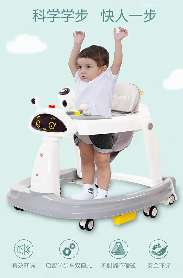 Walkers & Walking Rings Six Wheel Multifunction Antirollover Baby