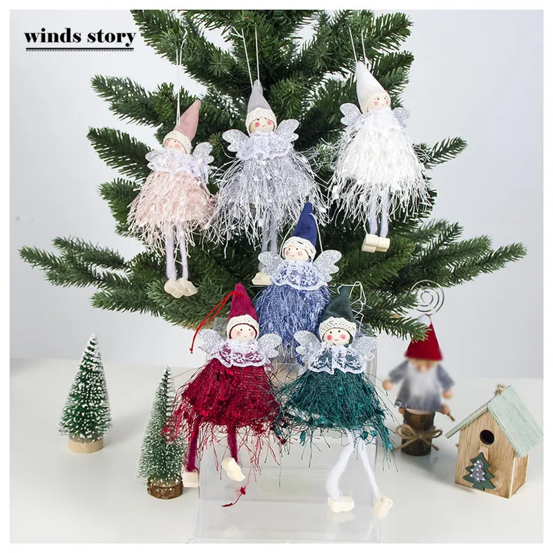 

Cute Angel Doll Toy Christmas Tree Decoration For Home Xmas Party Kawaii Doll Ornament Kids Gift Bedroom Decoration Accessories