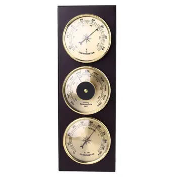 

3in1 Thermometer Barometer Hygrometer Weather Station with Wooden Frame Base