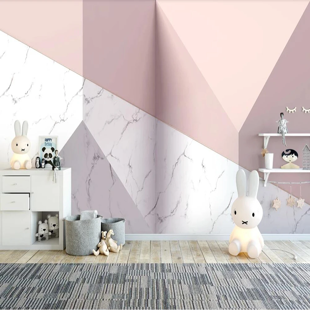 Milofi custom 3D wallpaper mural Nordic modern geometric marble pattern background wall living room bedroom decoration painting