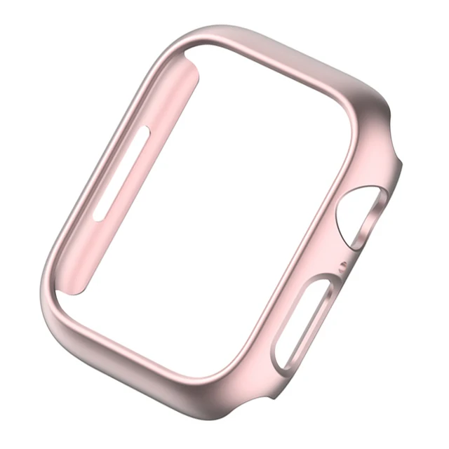 Case for Apple Watch Case Series 7 41mm 45mm iWatch Bumper Edge Case PC Shockproof Protective Cover Frame for iWatch 7 654 321 Rose Gold