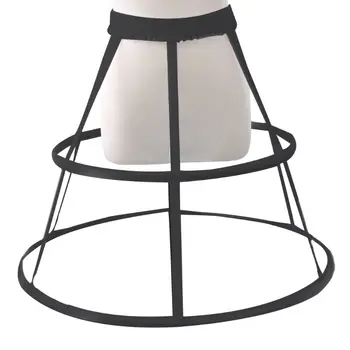 

Women Women Girls Elastic Waistband Adjustable Pannier Petticoat White Black 2 Hoop Cage Skirt Wedding Bridal Crinoline Bustle