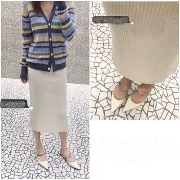 

2019 Winter New Sexy Tight-fitting Hip Soft Cashmere Pleated Skirt Free Shipping Worldwide