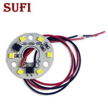 

SMD2835 Chip 3W AC 220V Smart IC LED Bead Pure White Driver-free Middle hole 10mm DIY For LED Downlight Spotlight LED Bulb Light