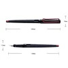 Fashion Black Fountain Pen Red Big Clip Plastic Long Body 0.38mm 0.5mm bent nib Ink Pens for Writing Office Supplies Stationery ► Photo 2/6