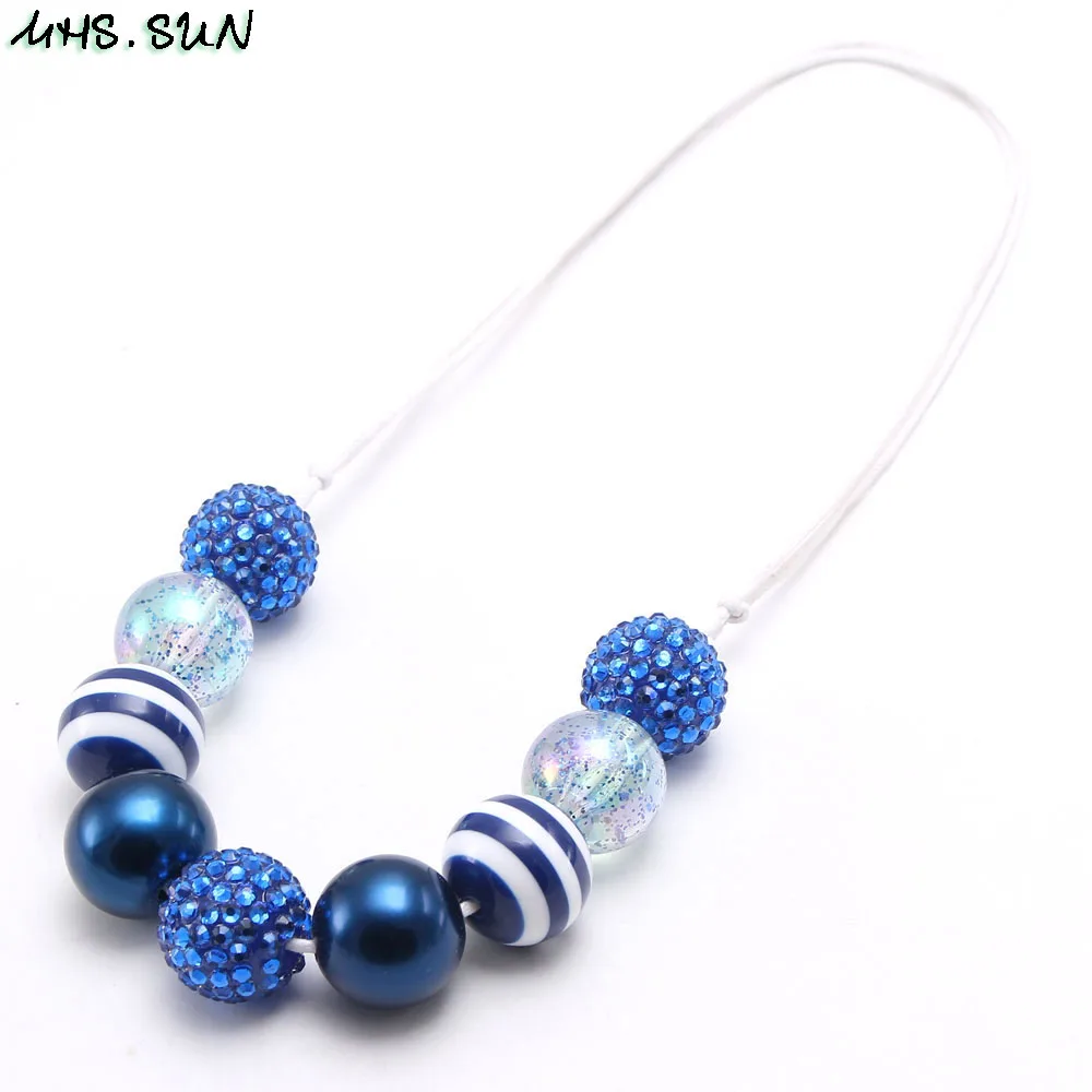 MHS.SUN милые детские ювелирные изделия объемная синяя жвачка бусины ожерелье