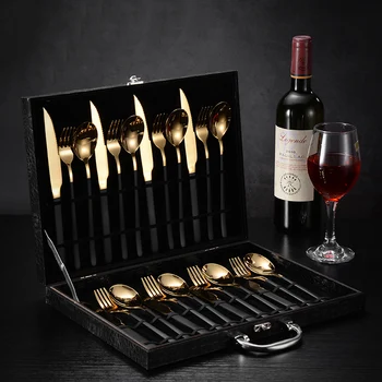 

Germany Cutlery Set Gift Box 304 Stainless Steel Steak Knife and Fork Set Western Food Tableware Knife Fork Spoon Set 5CD39