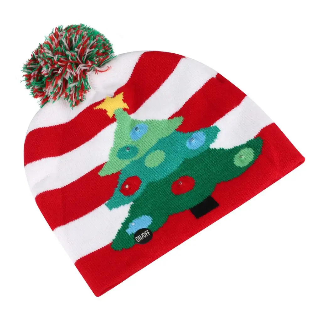 red and white striped wooly hat