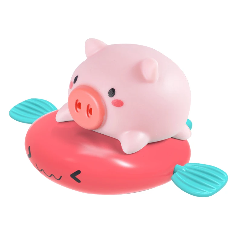 1PCS Cute Cartoon Animal Pull the bath toy pig Classic Baby Water Toy Infant Swim Turtle Wound-up Chain Clockwork Kids Beach Toy 8