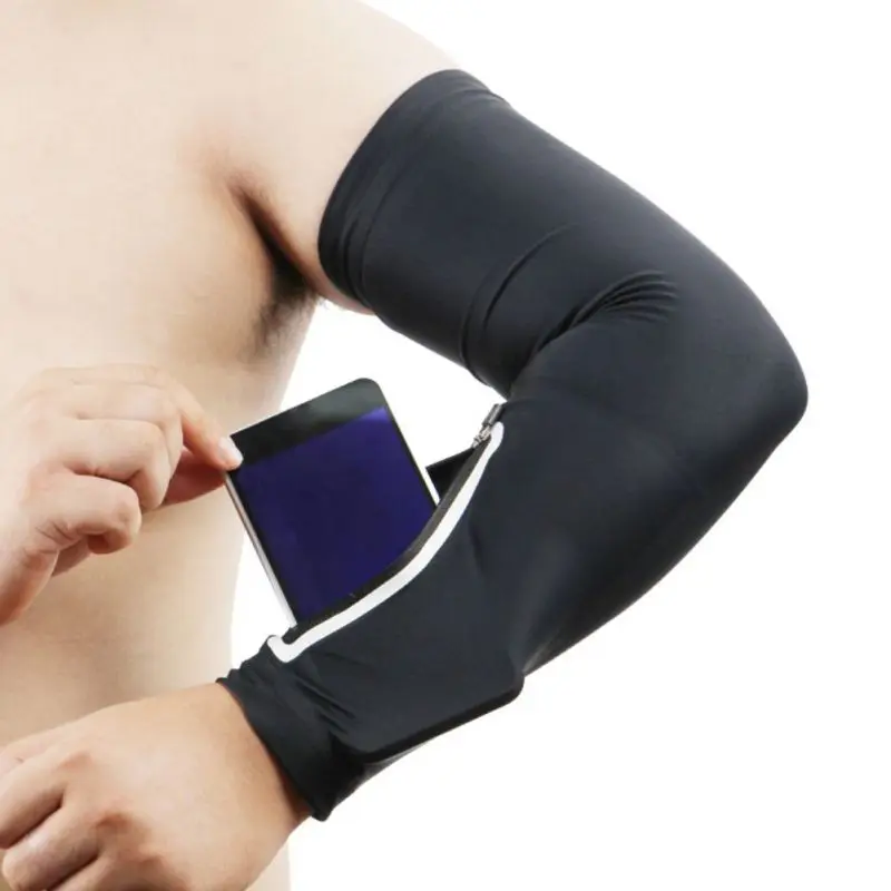 

1pc Training Bag Arm Sleeve Bag UV Protection Anti-slip Protective Hand Elbow Cover with Pouch Outdoor Sportswear Breathable 77