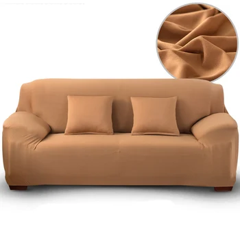 

Elastic Single Seat Sofa Cover Camel/Purple/Green Universal Stretch Couch Covers