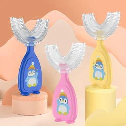 Brosse à dents en forme de U pour enfants, soins buccaux, nettoyage, pratique et Simple, en Silicone, pour bébés 