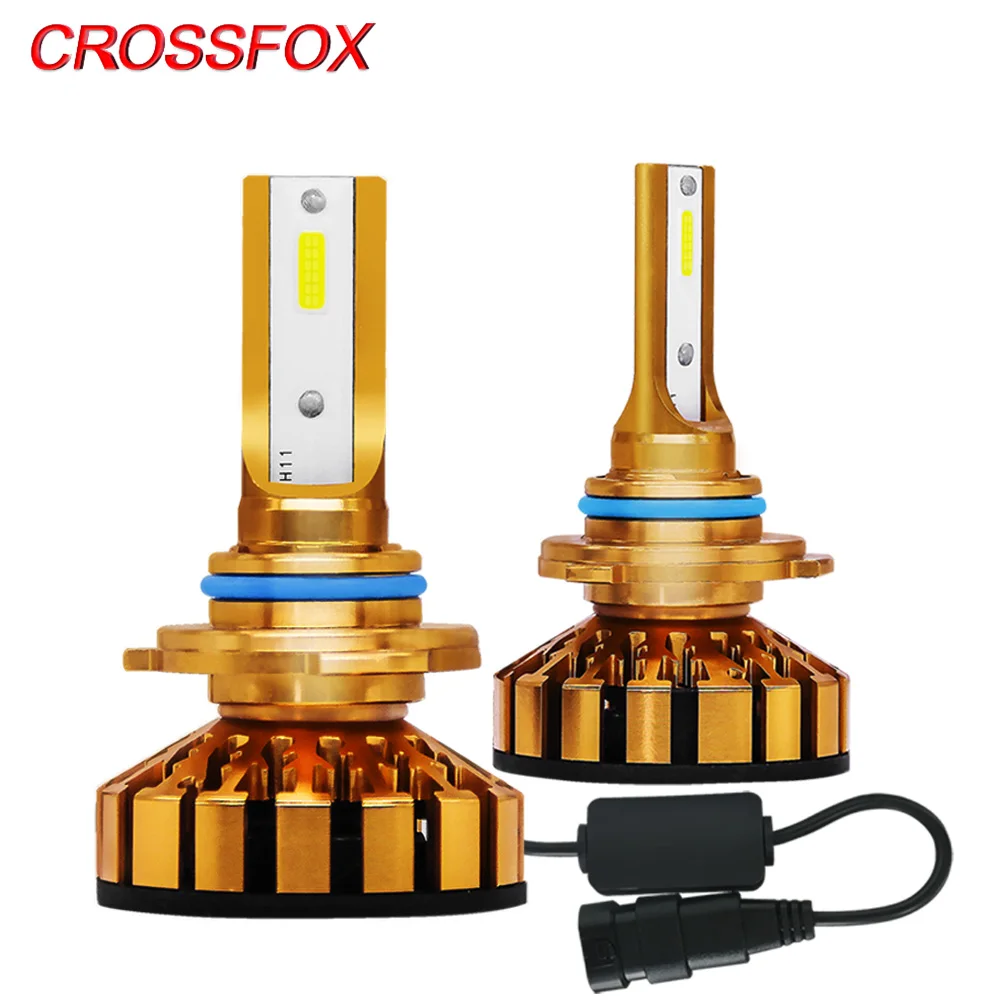 

Фара головного света для автомобиля, CROSSFOX H4, H1 светодиодный 9012, 9005, HB3, 9006, HB4, h3 светодиодный, H11, H9, H8, 12 В, 50 Вт, 6000 лм, K, Canbus, противотуманные фары