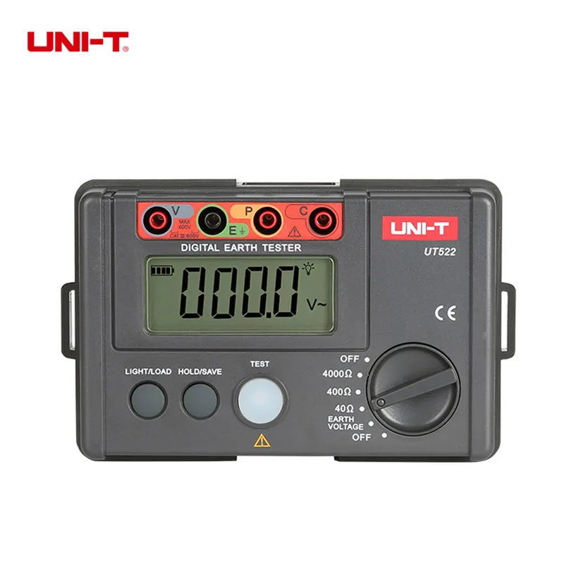 

UNI-T UT522 Range 0-40ohm-400ohm-4000ohm Earth Resistance Test AC Earth Voltage Tester Earth Ground Tester