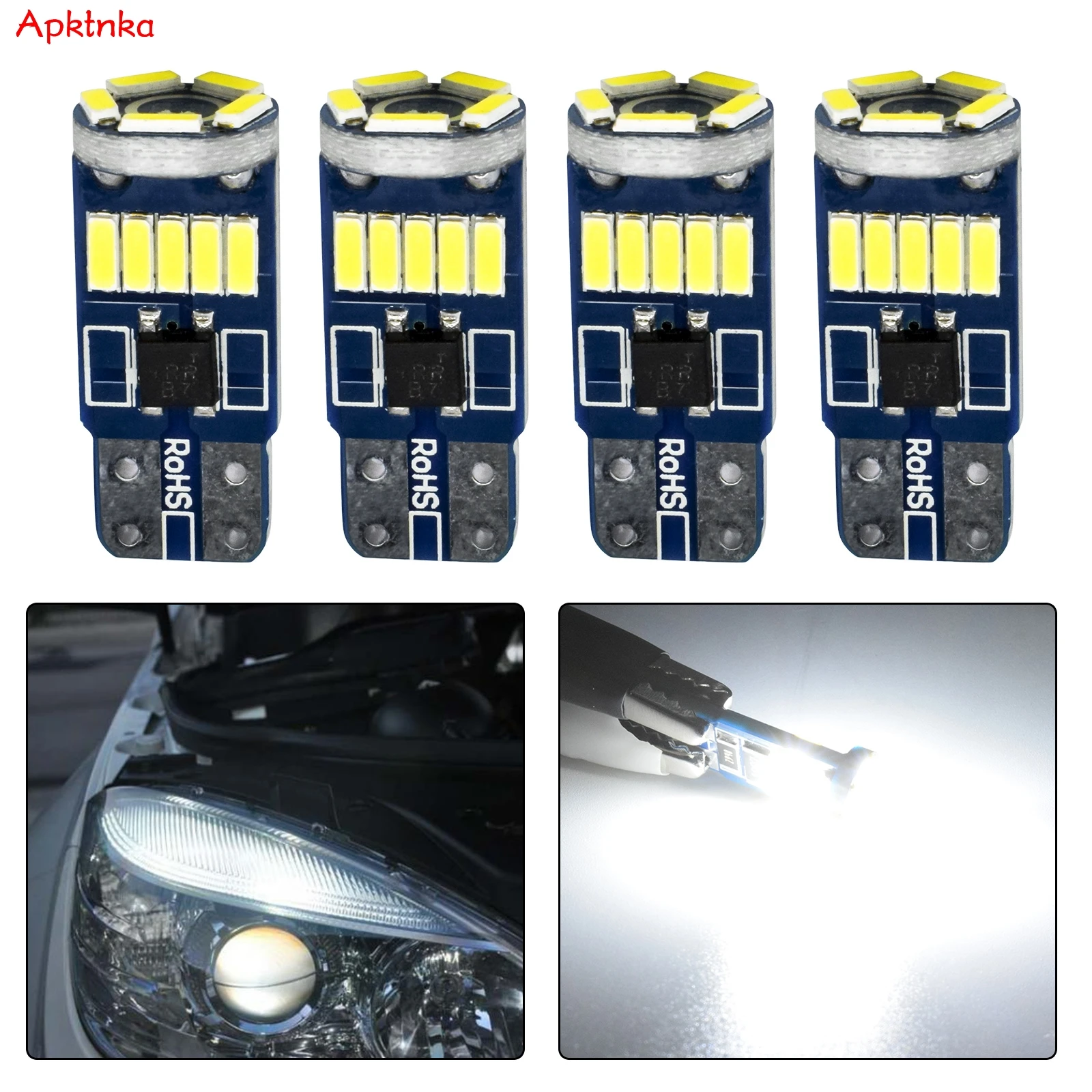 Apktnka 4x Xenon White Led Side Light Parking Lamp Front Eyebrow Light