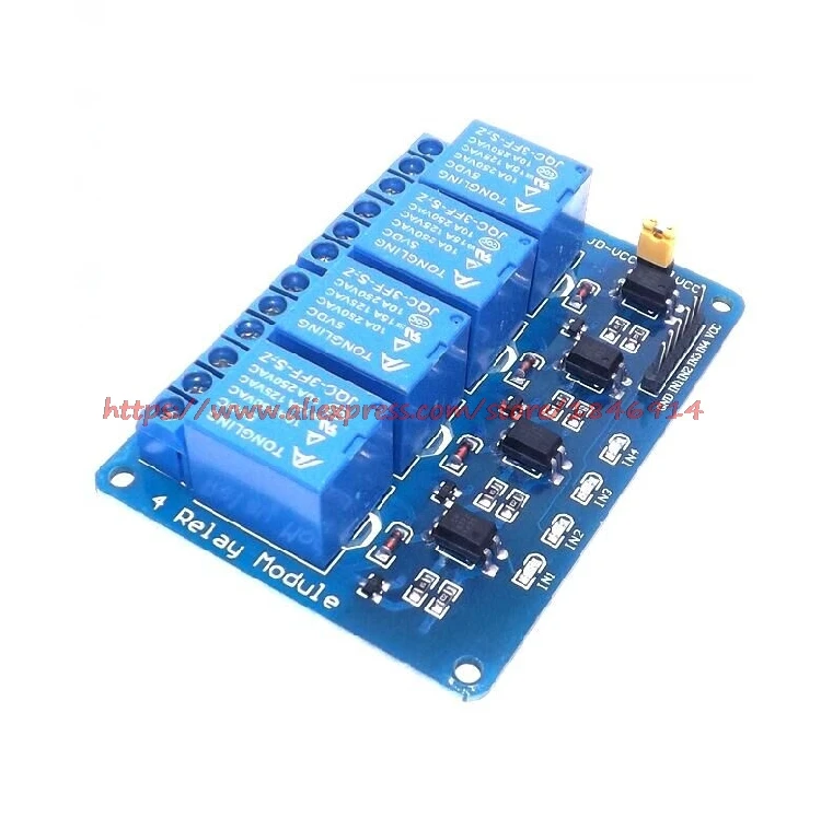 Бесплатная доставка 5 В 4-канальный Релейный модуль экран для PIC AVR DSP Electronic
