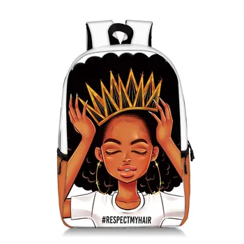 

Cute Brown Girls Backpack Africa Women Rucksack High School Student Backpack Children School Bags For Teenager Girls Book Bag