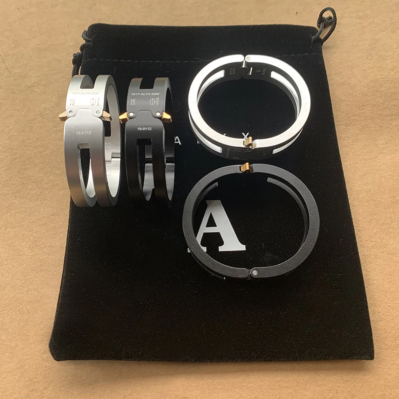 2020ss Top Version 1017 ALYX 9SM Rollercoaster Track Alloy Bracelet Men Women Unisex Couples Bangles Oval Buckle | Украшения и