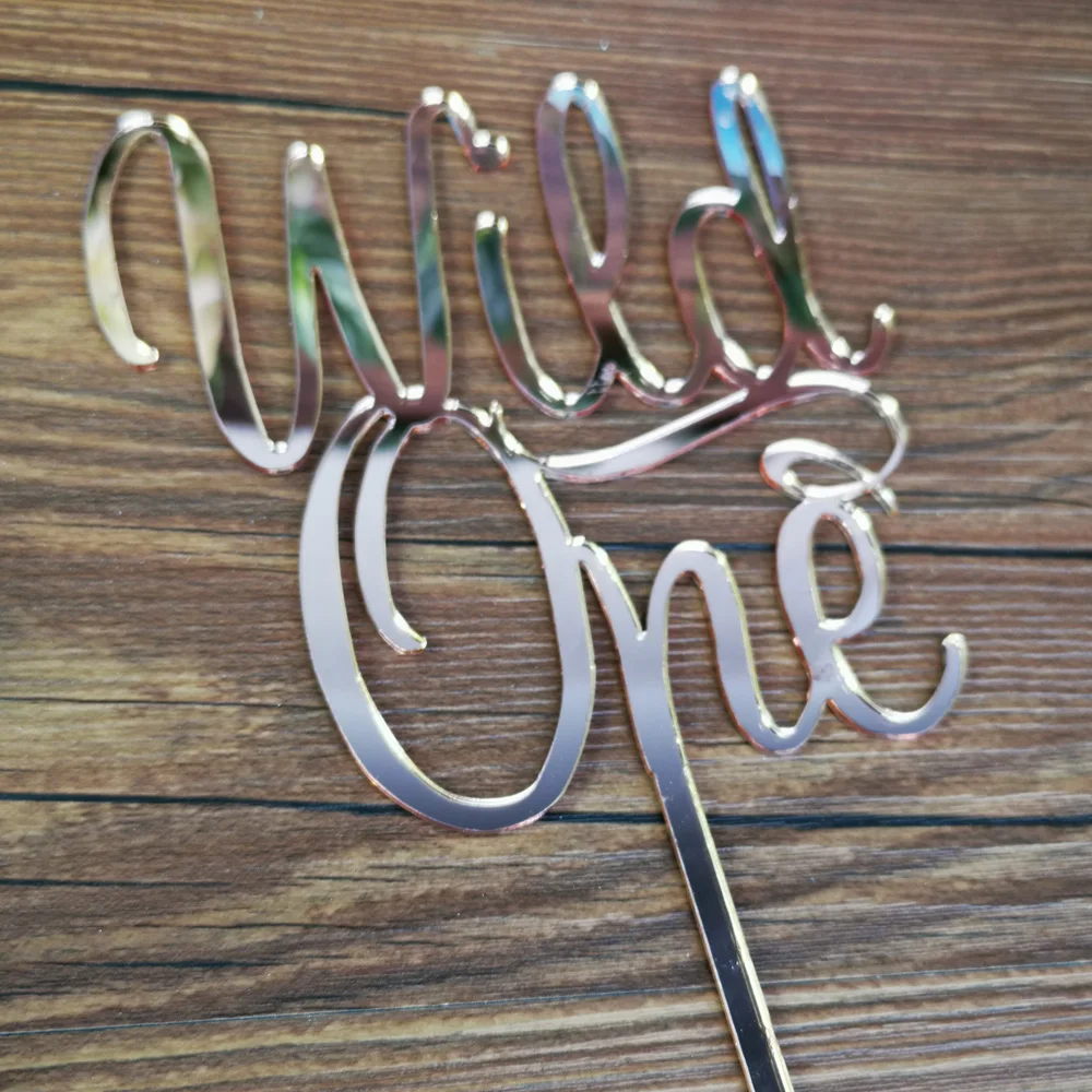 First Happy Birthday Cake Topper,color mirror rose wild one Birthday Party cake topper,  For Child as a Gift ,Unique Cake Topper (4)