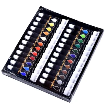 

12ml Watercolor Paint Set For Beginners School Students Children Art Supplies Professional 24 Colors Acrylic Pigment With Box