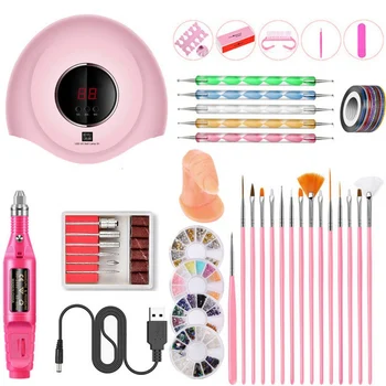 

Nail set 120W UV LED LAMP for Manicure Gel nail polish Set Kit Gel Varnish Electric Nail Drill Manicure Sets Nail Art Tools