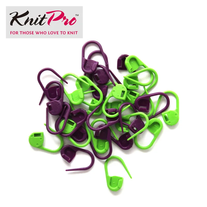 Bloqueo de plástico marcadores de punto de KnitPro 30 Pack púrpura y verde 10805 