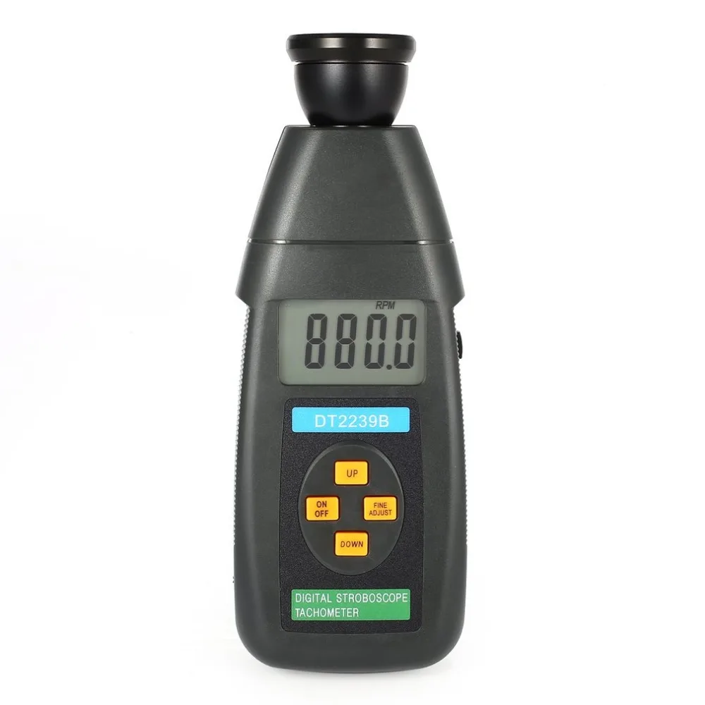 

DT2240B Digital LCD Non-Contact Flash Stroboscope Tachometer Photoelectric Revolution Meter Speedometer Tester 60~19999RPM