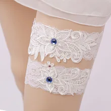 Свадебные подвязки с голубым жемчугом и цветочной вышивкой, сексуальные подвязки для женщин/невесты, облегающее кольцо, подвязка для ног невесты
