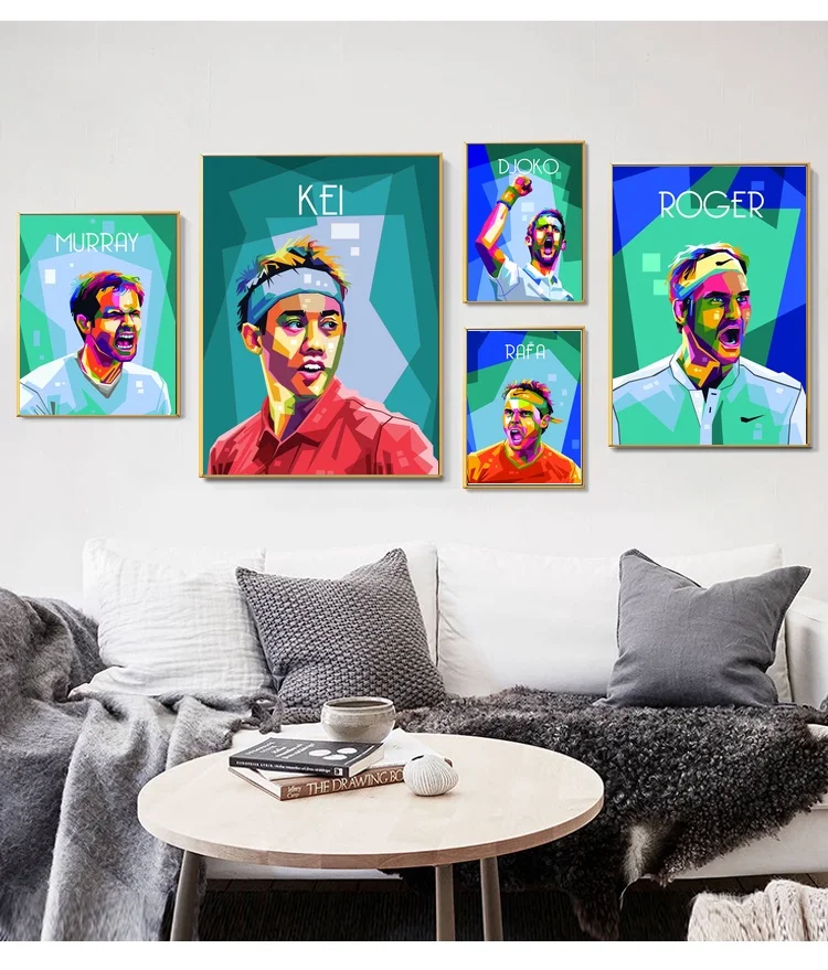 

Rafa Nadal Roger Federer tennis legend pop Art Poster Canvas Painting Home Decor Wall Art Dropshipping