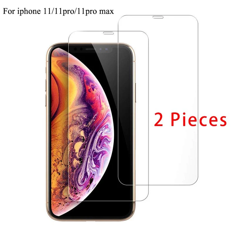 2 шт./лот закаленное стекло для iphone 11 pro max Защита экрана XS XR 7 8 plus | Мобильные