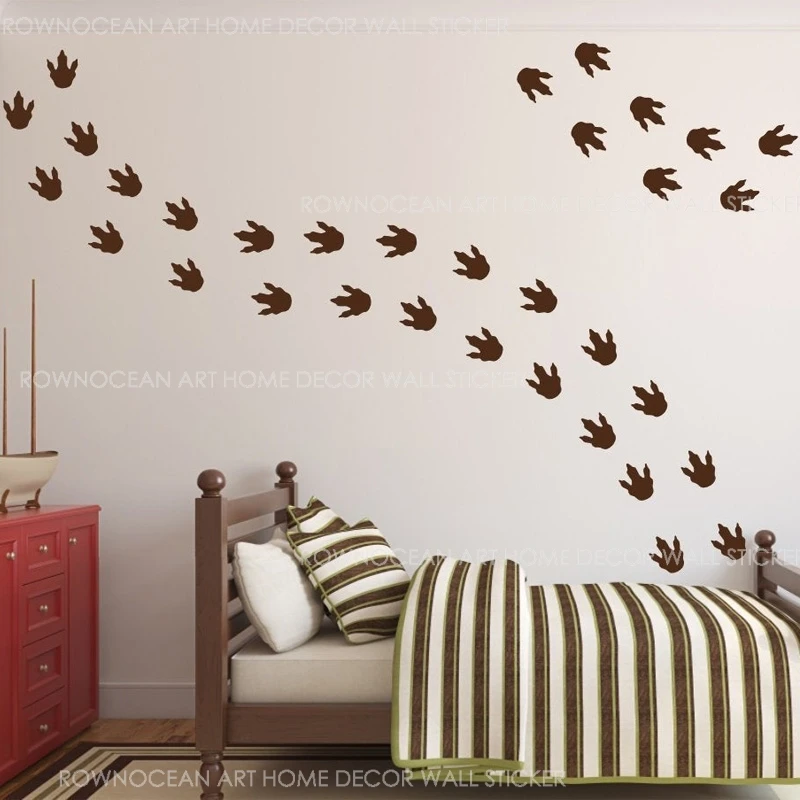 Dinosaur Footprints Wall Decal Set, Boy Bedroom Decor, Dinosaur Tracks