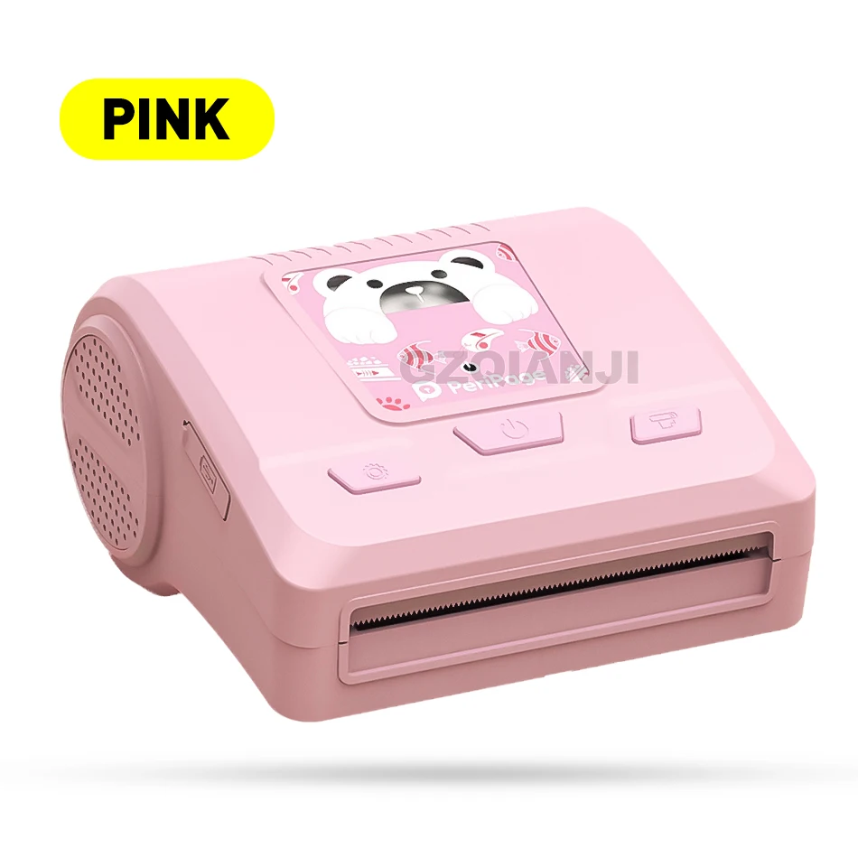 Новинка! Peripage 80 мм Мини карманный фото термопринтер портативный Bluetooth принтер 3 дюймов для мобильных телефонов Android iOS Windows syst - Цвет: Pink color