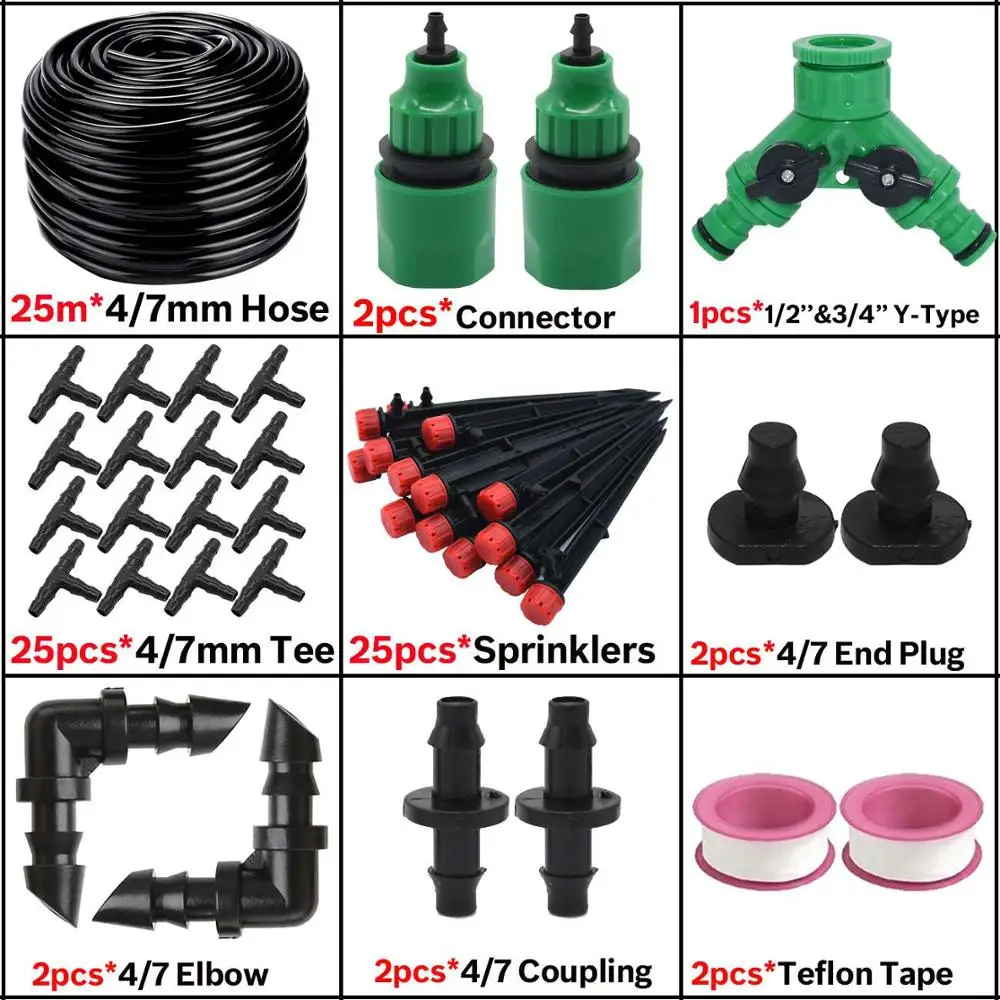 KSL01-KIT105-25M-B KESLA сад балкон теплица DIY автоматический полив наборы микро капельного орошения системы для растений бонсай Регулируемая капельница - Цвет: KSL01-KIT105-25M-B