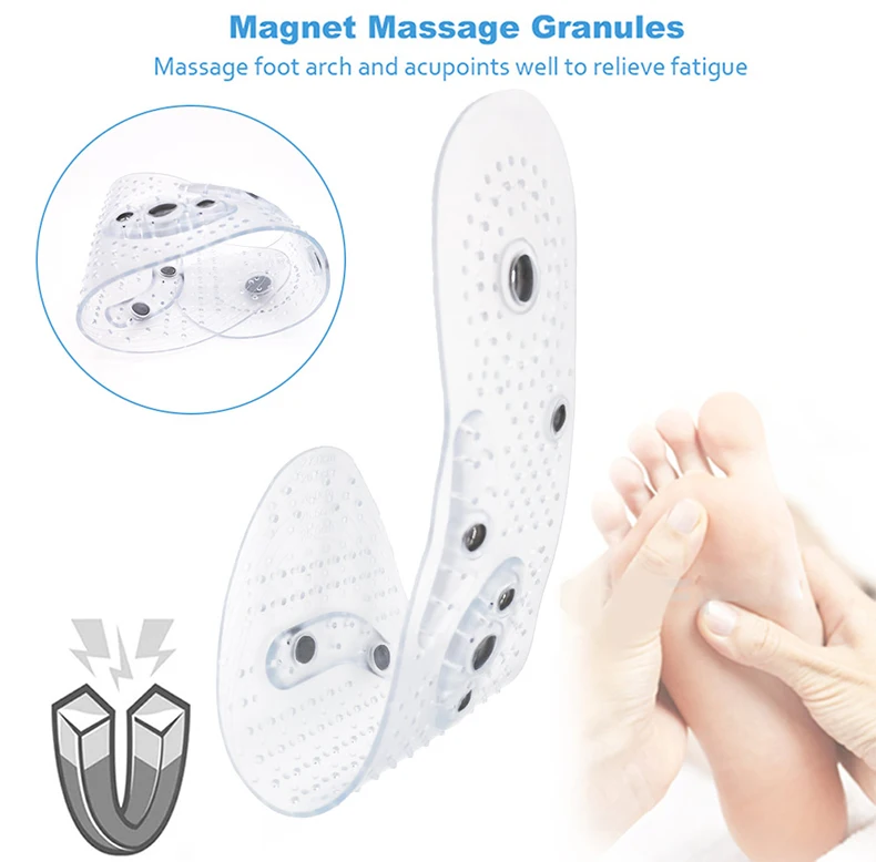 Pair of Magnetic Therapy Slimming Insoles for Weight Loss Foot Massage Shoes Mat Pad Acupuncture