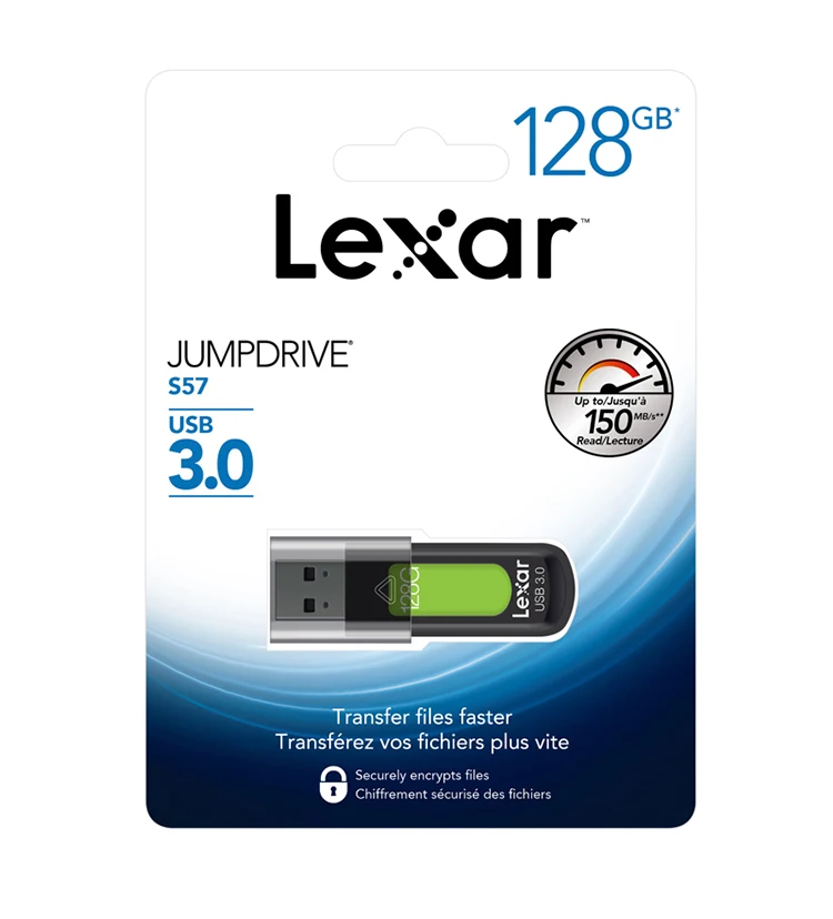 Lexar S57 флеш-накопитель USB 3,0 128 ГБ 256 ГБ макс Reaing Скорость 150 МБ/с. JUMPDRIVE объемом памяти 32 Гб или 64 ГБ, карта памяти для хранения устройство U диска